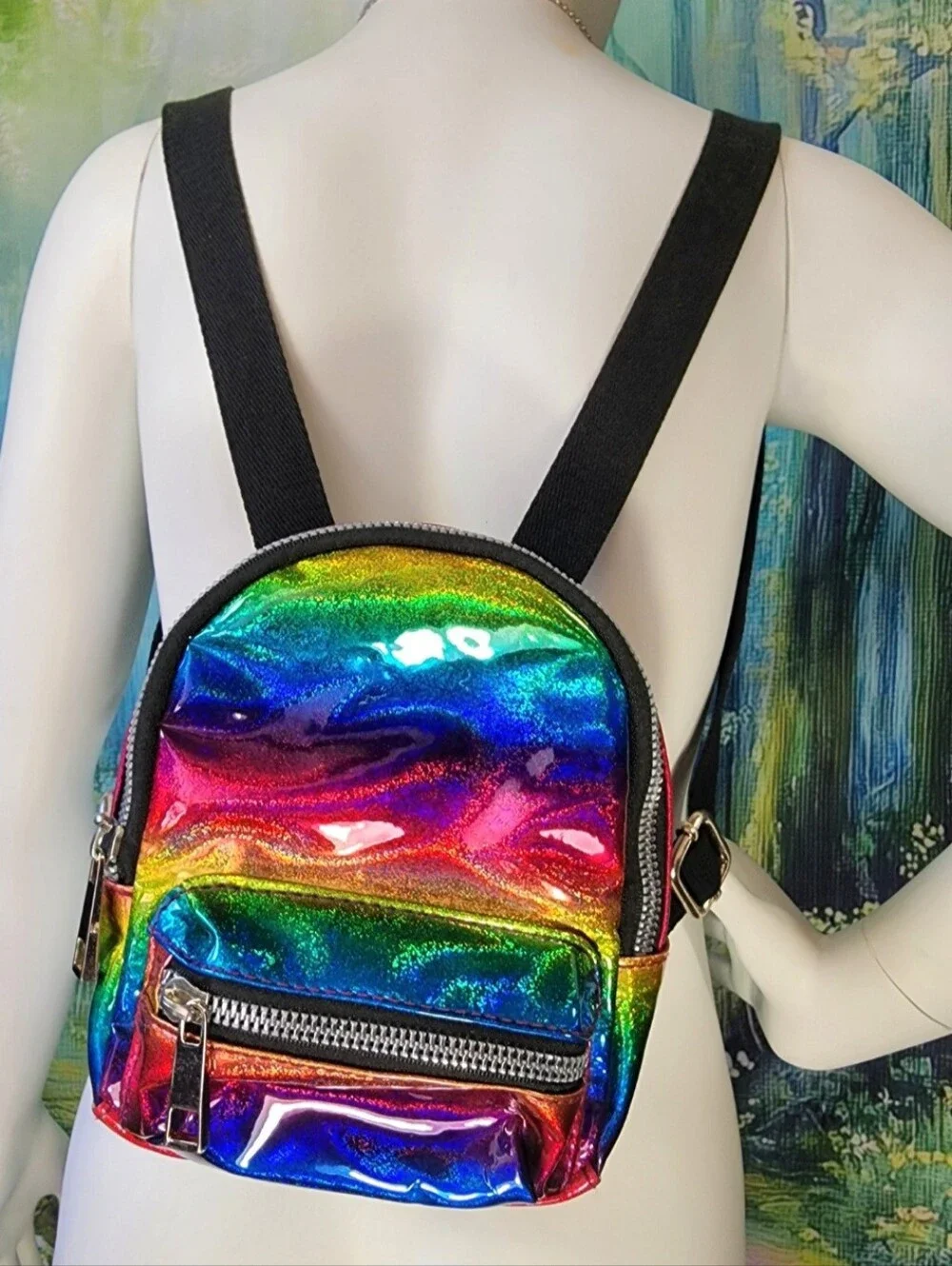 🌈 RIMA DISNEY SET Rainbow Pixiecore Halter Dress Backpack Necklace 6-10 Yrs